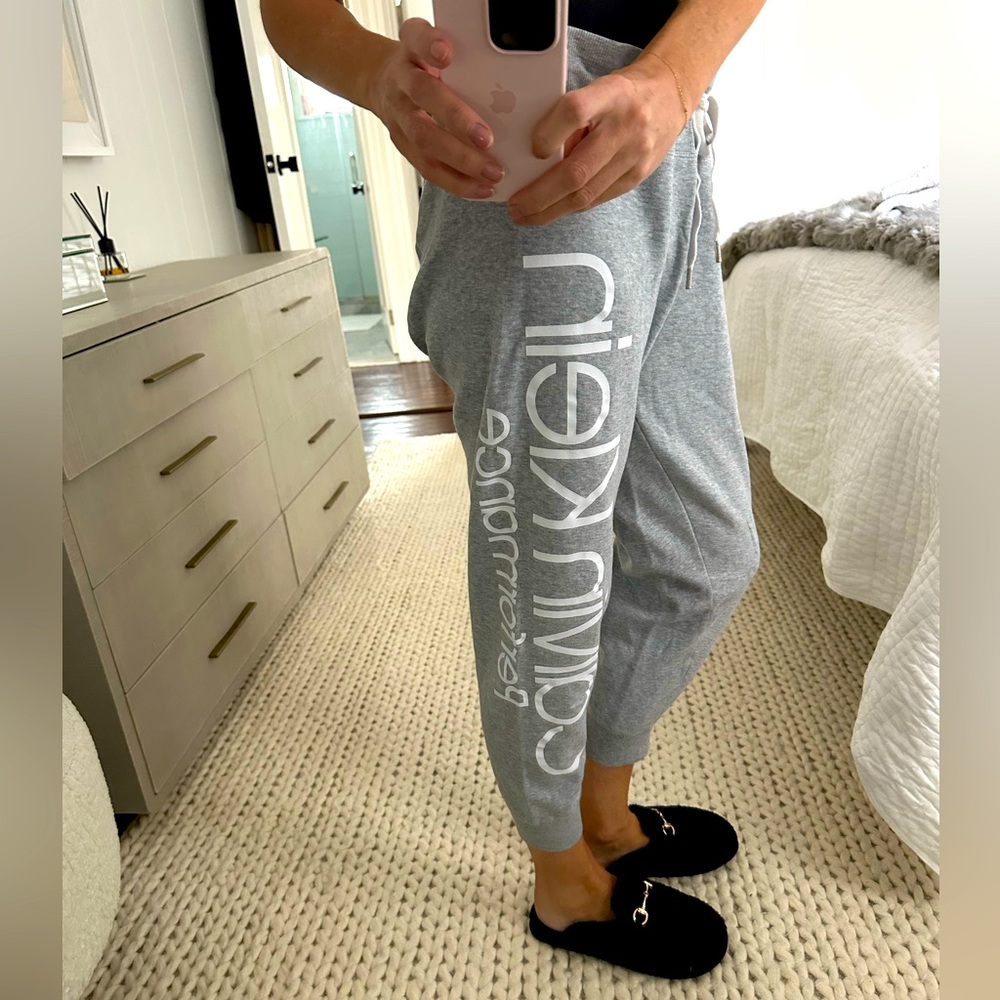 Grey jogger bottoms Calvin Klein logo